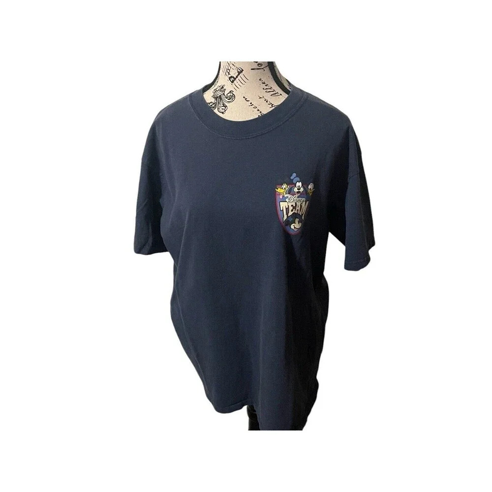 Vintage Disney Team Mickey And Friends Shirt Size Large Blue RARE